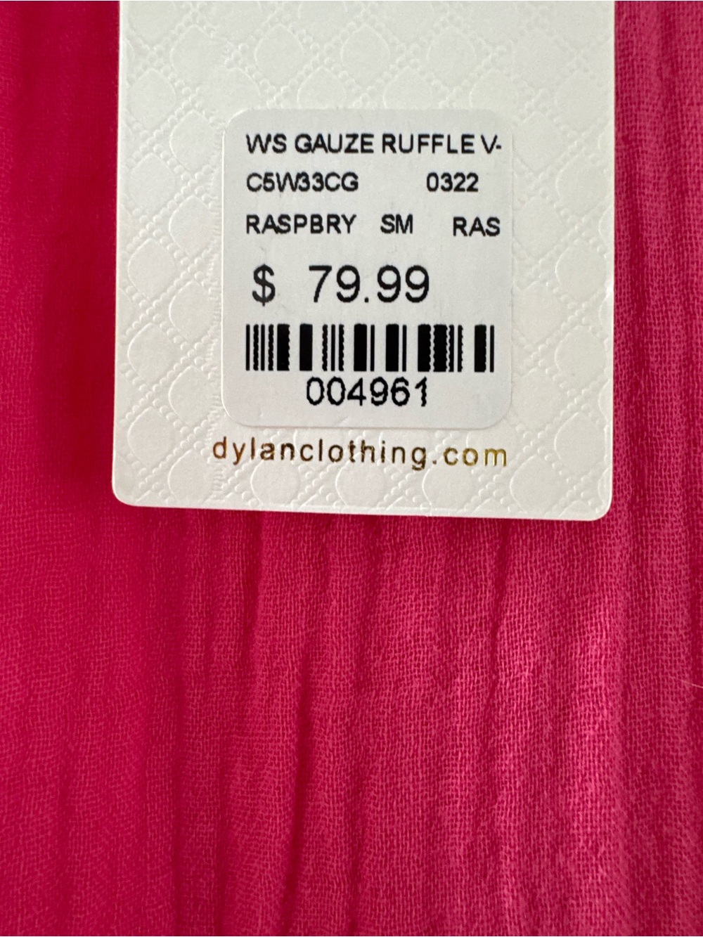 Dylan Gauze Ruffle V-Neck Short Sleeve Top in Raspberry - Picture 6 of 6